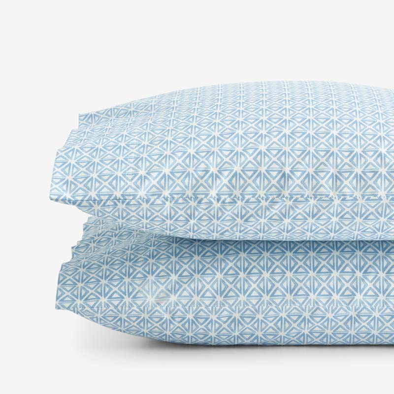 Idril Classic Cool Cotton Percale Pillowcase Set - Geo, Standard