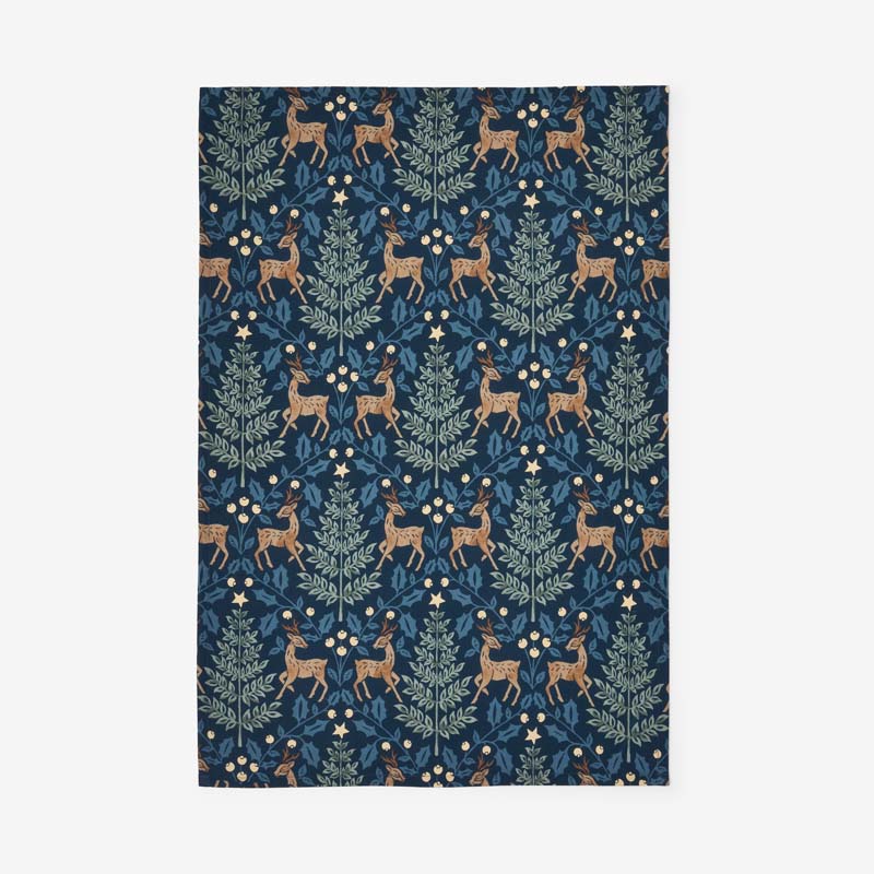 Seasonal Printed Tea Towels, Set of 2 - Reindeer