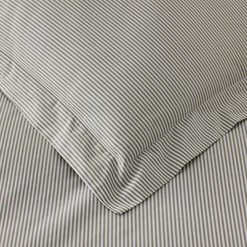 Classic Stripes and Plaids Cool Yarn-Dyed Cotton Percale Bed Sheet Set - Stripe Green, Twin XL