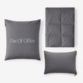 Premium Travel Pillow Throw Set - Pewter