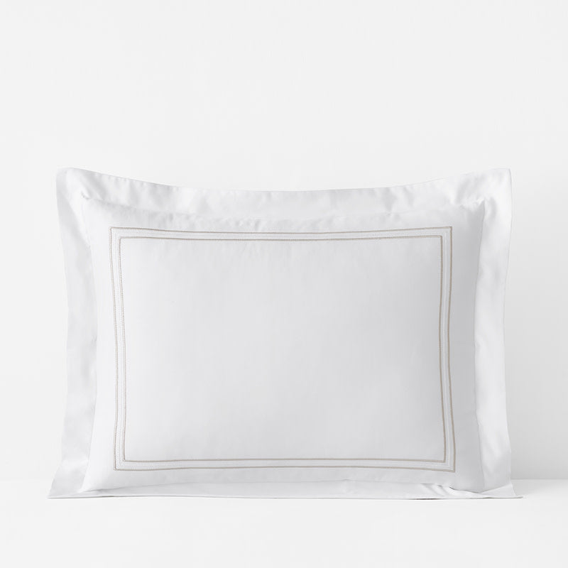 Dorset Stripe Luxe Smooth Egyptian Cotton Sateen Sham - Taupe, Standard