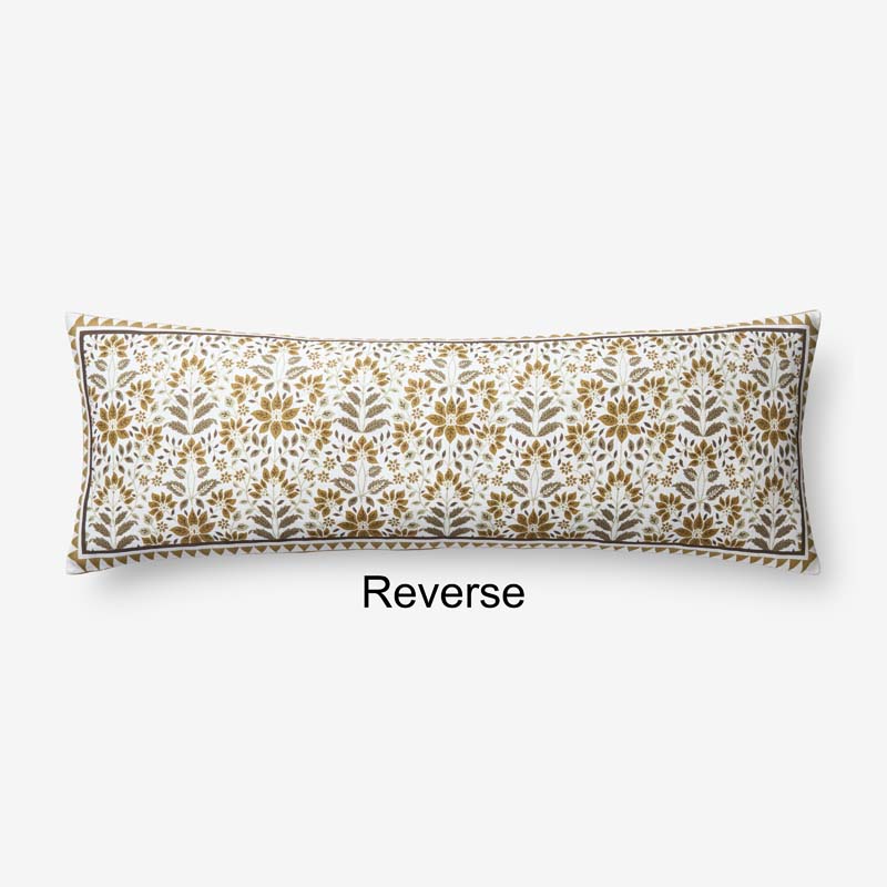 Medallion Reversible Decorative Lumbar Pillow Cover - Gold, 14 in. x 40 in.