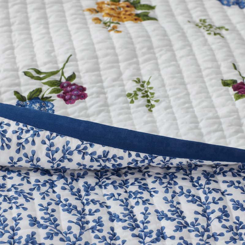 Alden Floral Reversible Quilted Sham - Ivory, King
