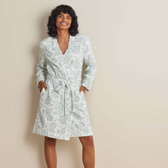 Textured Gauze Cotton Robe - Misty Meadows, XS