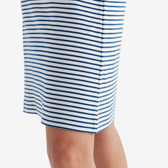 Yarn-Dyed Stripe Pima Cotton Women's Nightgown - Navy/White, M