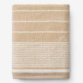 Plush Spa Stripe Bath Sheet - Light Antique Beige