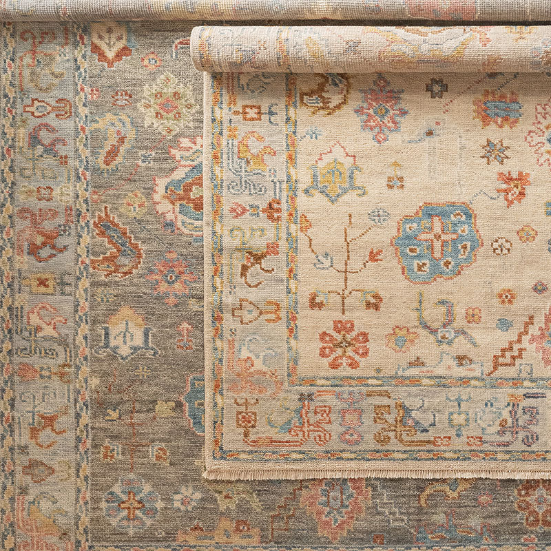 Hand Knotted Traditional Wool Rug - Silver, 8' x 10'