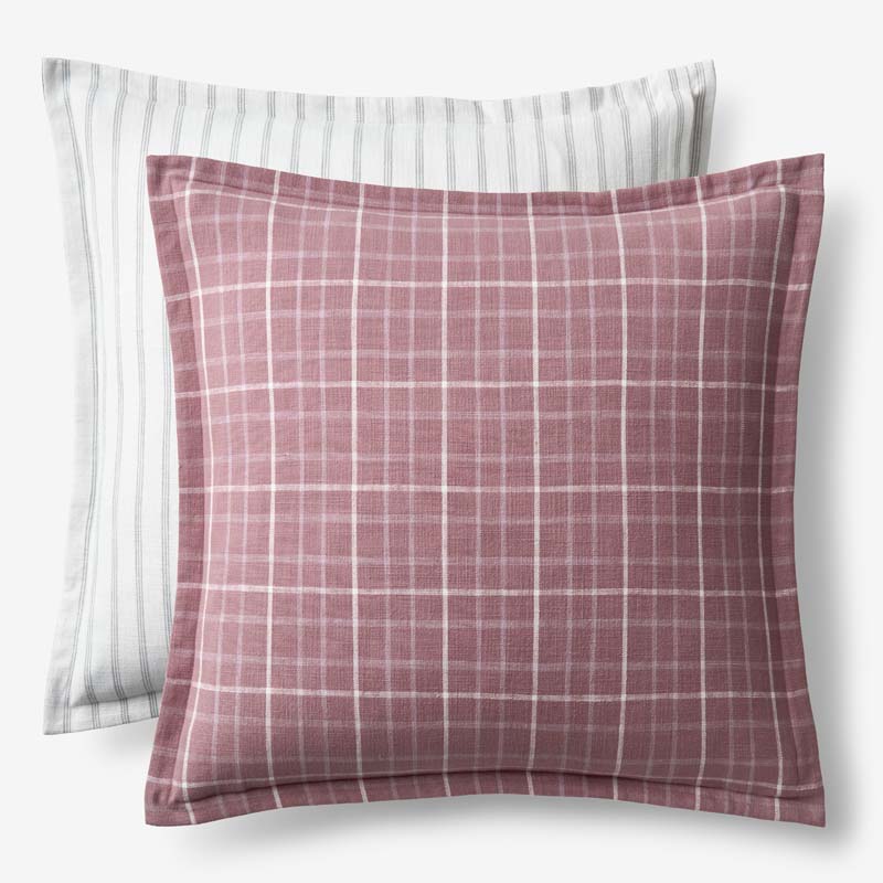 Yarn-Dyed Plaid Reversible Sham - Brick, Euro