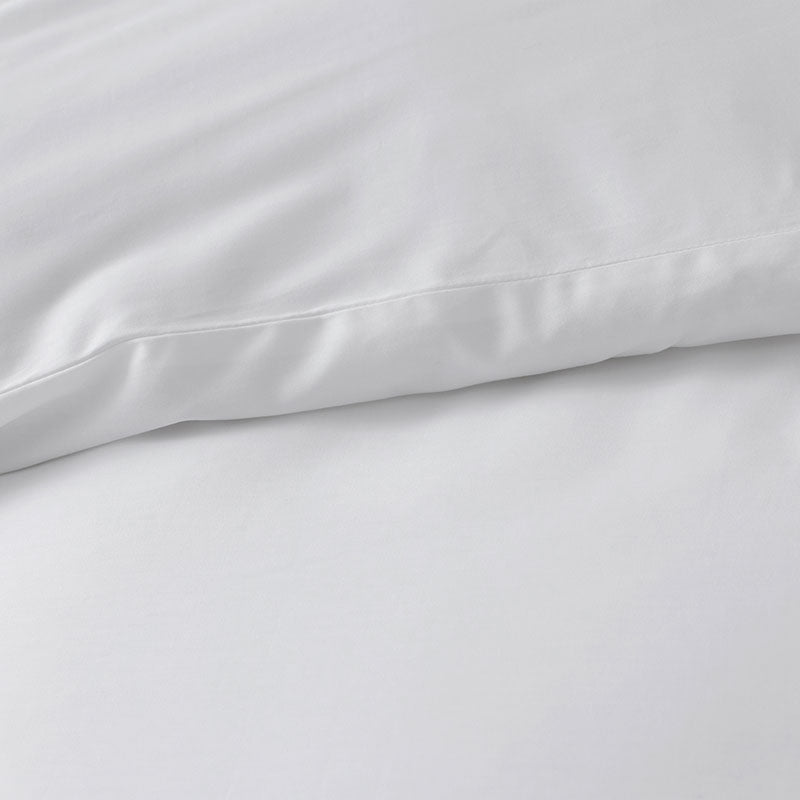 Embroidered Scallop Classic Smooth Sateen Solid Duvet Cover - Light Gray, Full/Queen