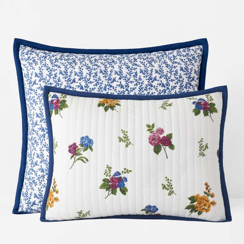 Alden Floral Reversible Quilted Sham - Ivory, Euro