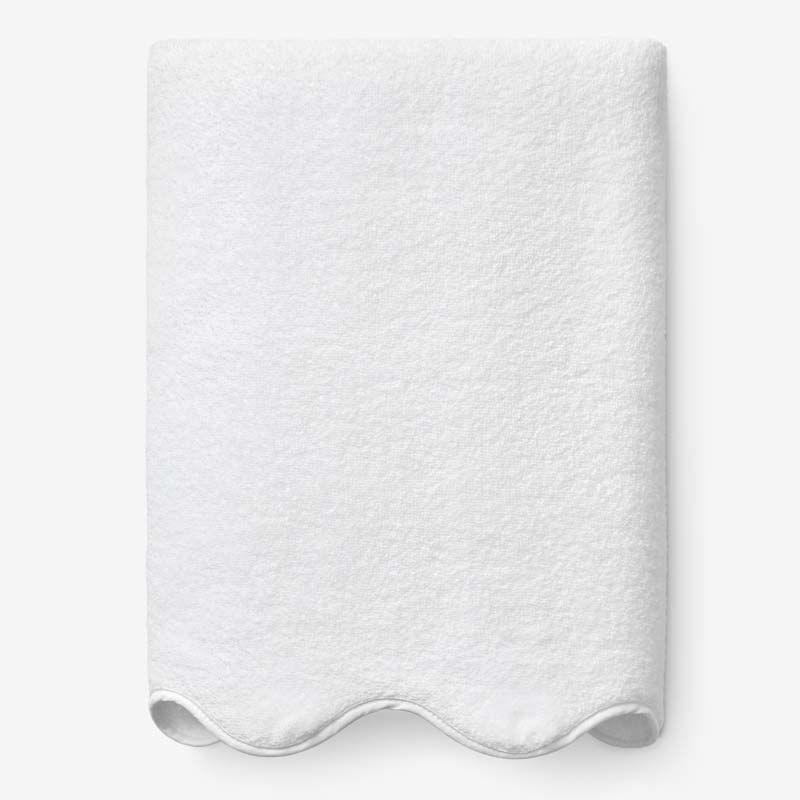Scalloped Edge Bath Sheet - White