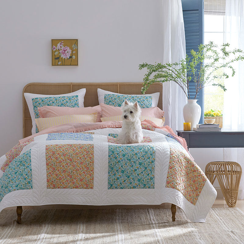 Sunshine & Blooms Classic Cool Cotton Percale Duvet Cover - Pinstripe Coral, King/Cal King