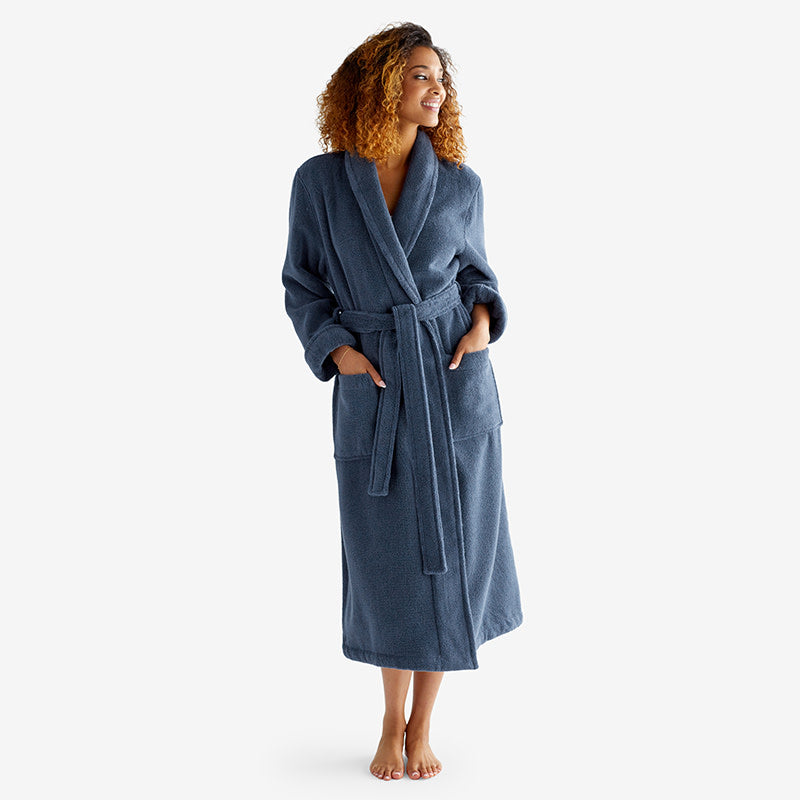 Women's Long Robe - Indigo, XL