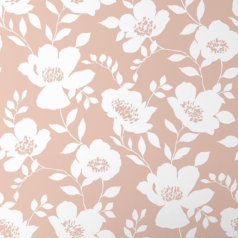 Ava Traditional Wallpaper - Floral Clay, Swatch