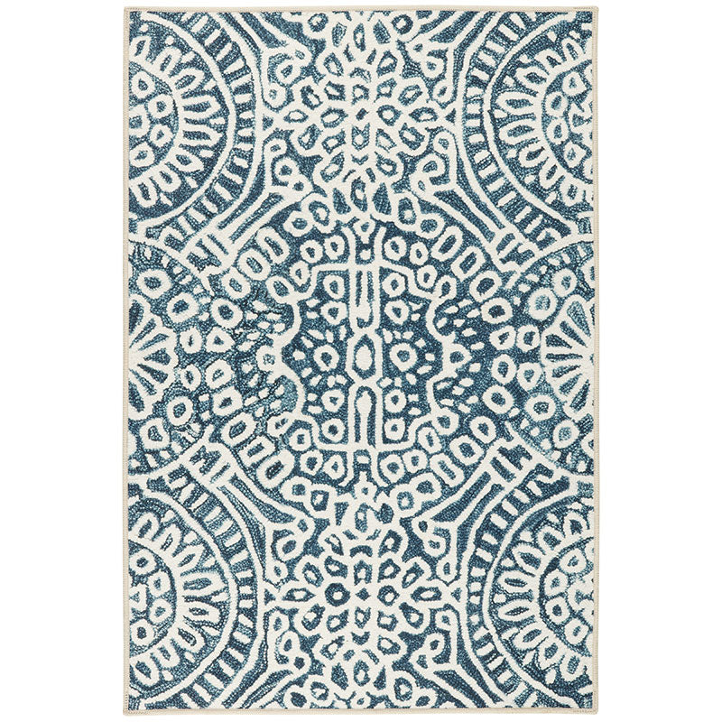 Temple Washable Rug - Blue, 2' 6" x 8' Runner