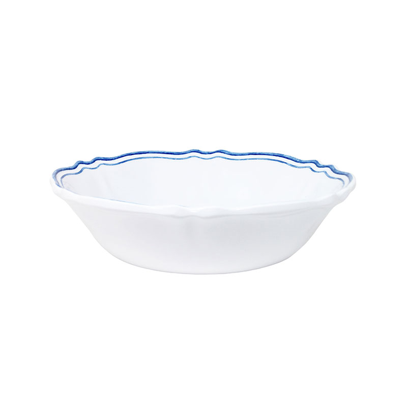 Maison Melamine Cereal Bowls, Set of 4 - White/Blue