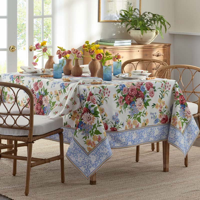 Garden Floral Cotton Tablecloth - Natures Bouquet, 70 in. x 108 in.