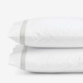 Contrast Border Premium Cool Supima® Cotton Percale Pillowcase Set - Pearl Gray, King