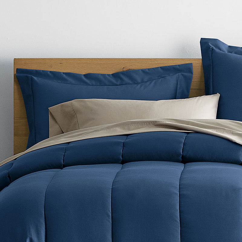 Classic Smooth Wrinkle-Free Sateen Comforter - Blue Shale, Twin/Twin XL