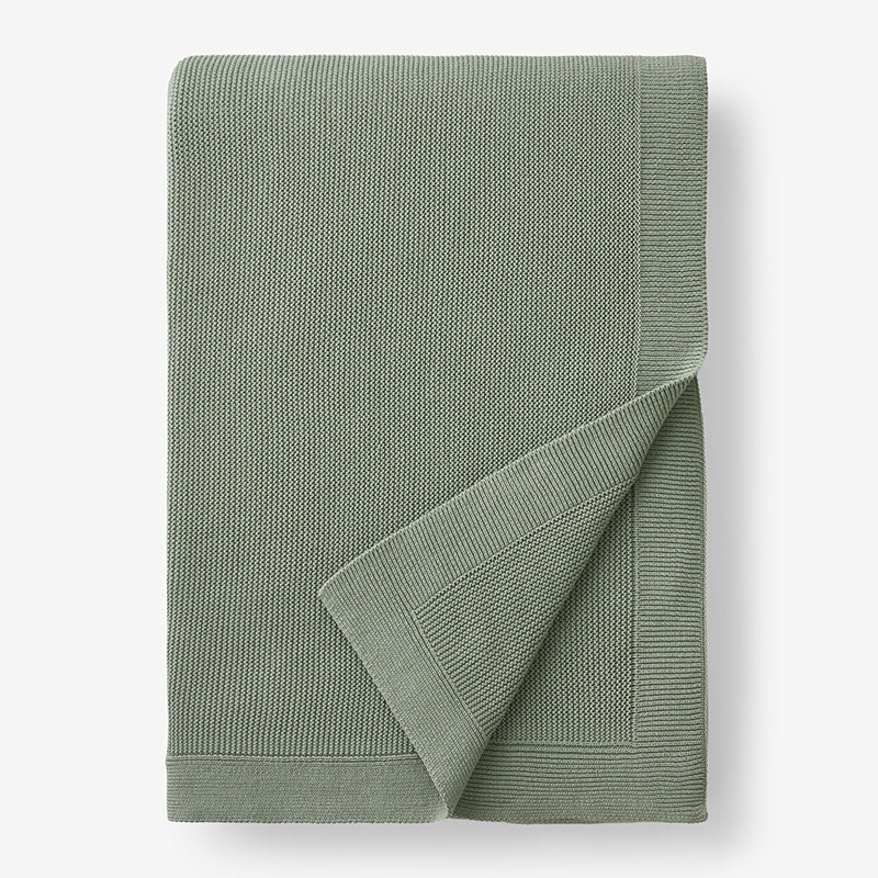 Classic All Season Breathable Cotton Knit Blanket - Green, Twin/Twin XL
