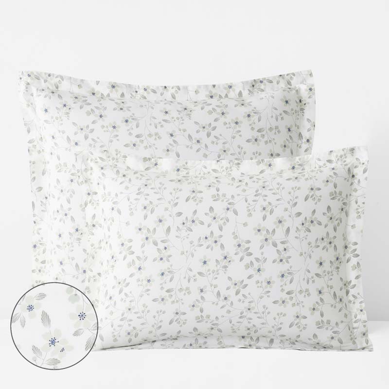 Floral Bliss Garment Washed Cotton Percale Sham - Green, Standard