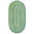 Sailor Stripe Reversible Braided Cotton Rug - Green, 7' x 9' Oval