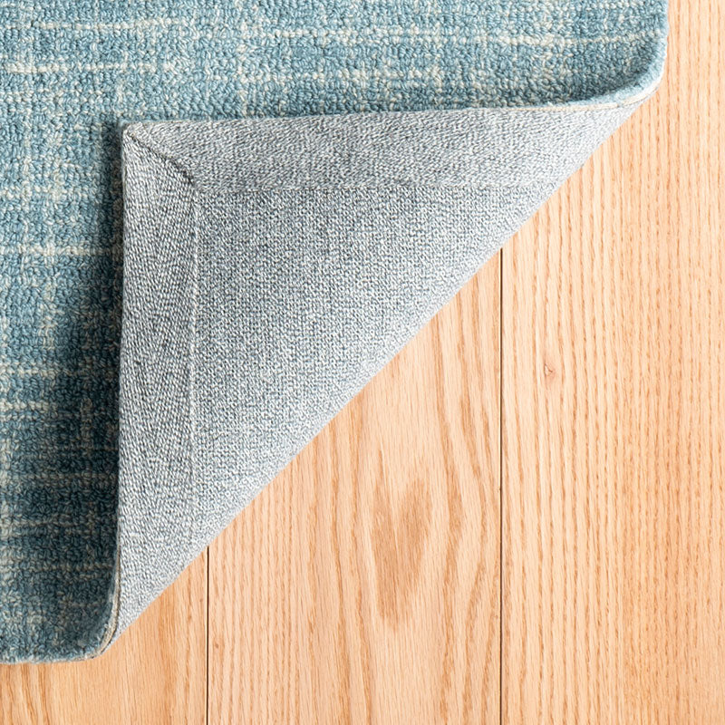 Crosshatch Hand Hooked Wool Rug -  Aegean Blue, 2' x 3'