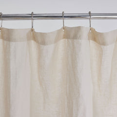 Premium Breathable Washed Linen Solid Shower Curtain - Parchment