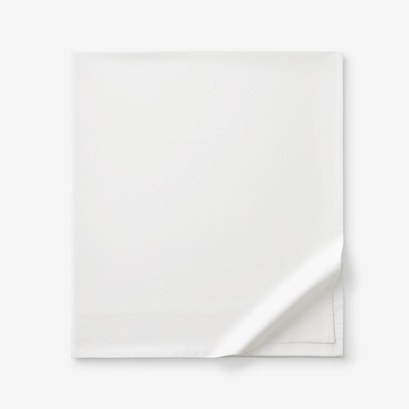 Classic Smooth Sateen Solid Flat Bed Sheet - White, King/Cal King