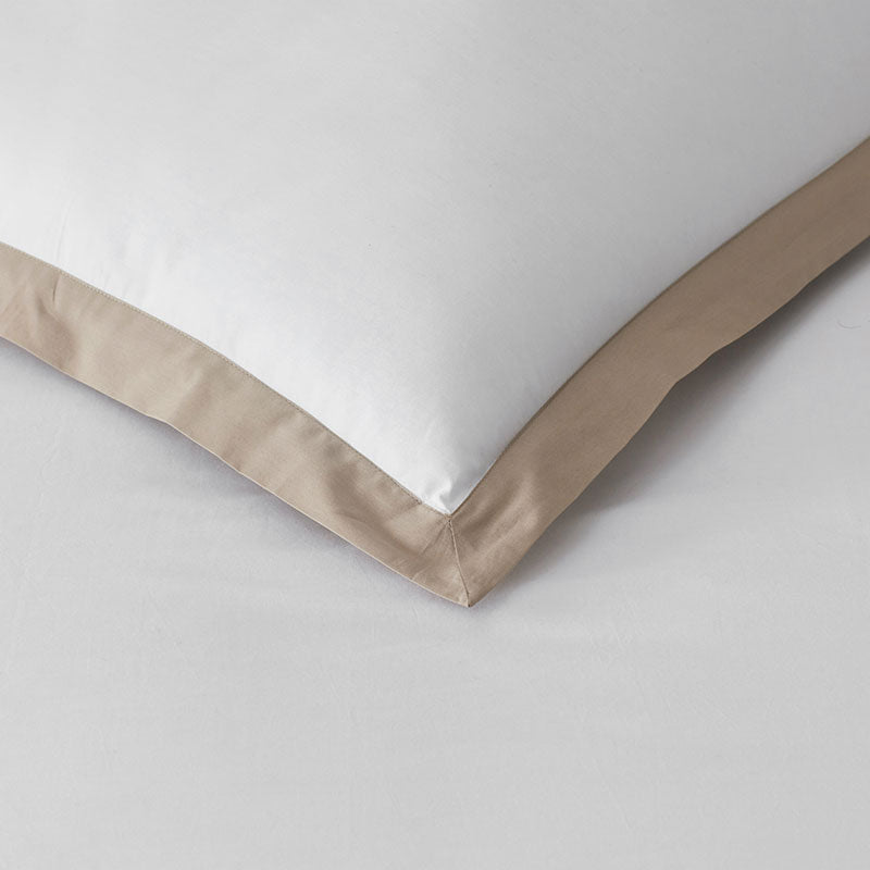 Solid Border Classic Cool Cotton Percale Duvet Cover - Cocoa, Full/Queen