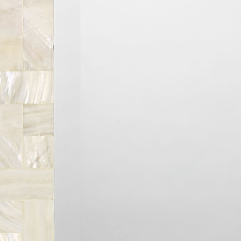 Mother-of-pearl Rectangular Mirror - Cream, OS