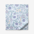 Tira Floral Classic Cool Cotton Percale Flat Bed Sheet - Floral Blue, Queen
