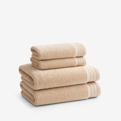 Plush Spa Solid 4-Piece Bath & Hand Towel Set - Antique Beige