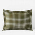 Classic Stripes and Plaids Cool Yarn-Dyed Cotton Percale Sham - Windowpane Green, King