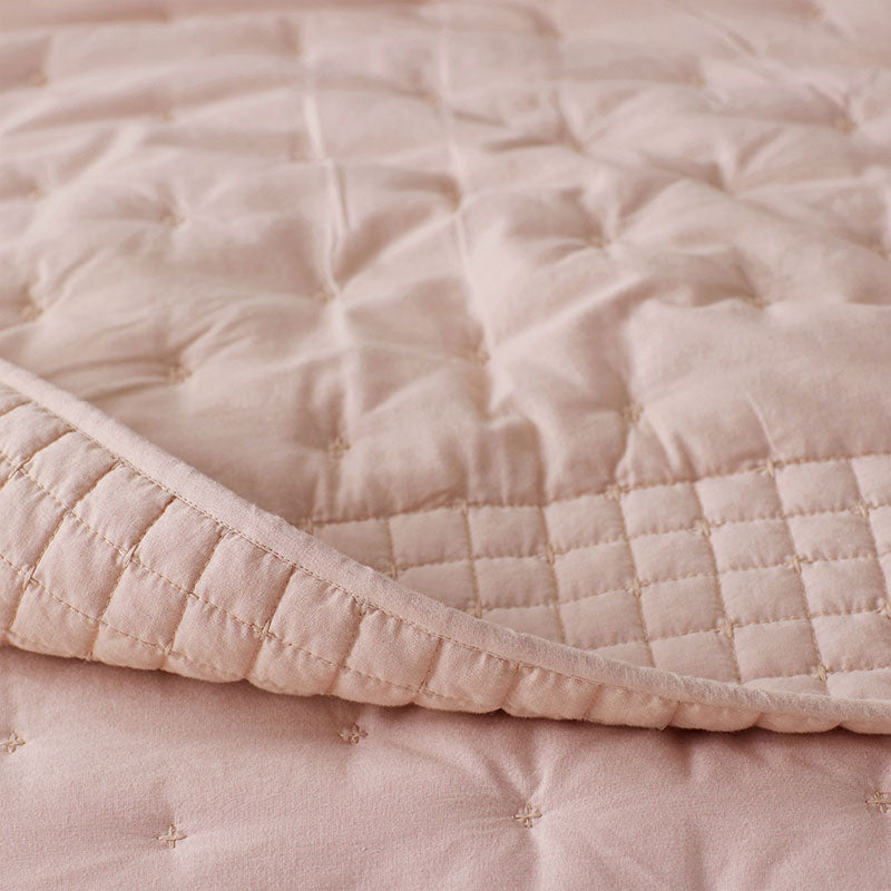 Pintuck Quilted Sham - Faded Rose, Euro