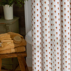 Mini-Prints Garment Washed Cotton Percale Shower Curtain - Flowers