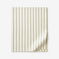 Tailored Stripes and Plaids Classic Cool Cotton Percale Flat Bed Sheet - Narrow Stripe Moss Green, Full