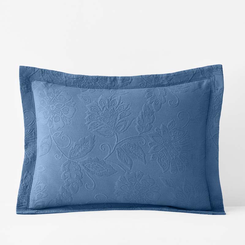 Putnam Cotton Matelassé Sham - Denim