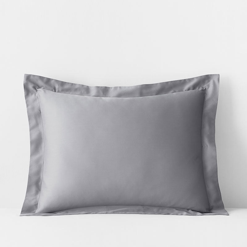 Classic Smooth Rayon Made From Bamboo Sateen Sham - Pebble Gray, King