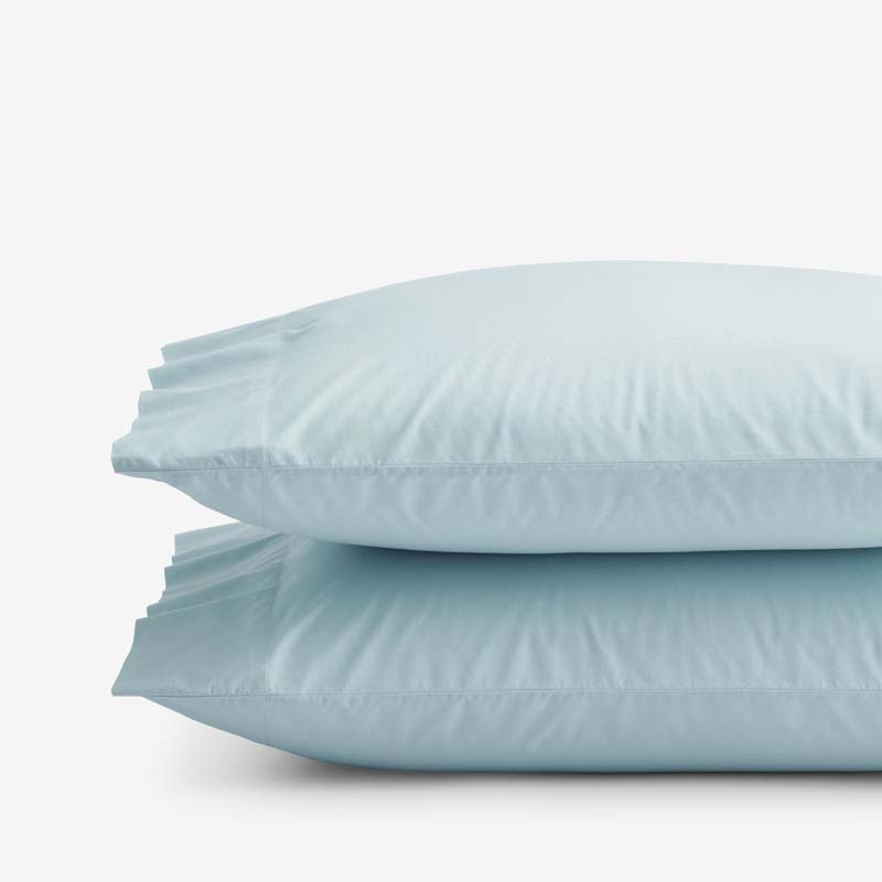 Solid Garment Washed Cotton Percale Pillowcase Set - Cloud Blue, King