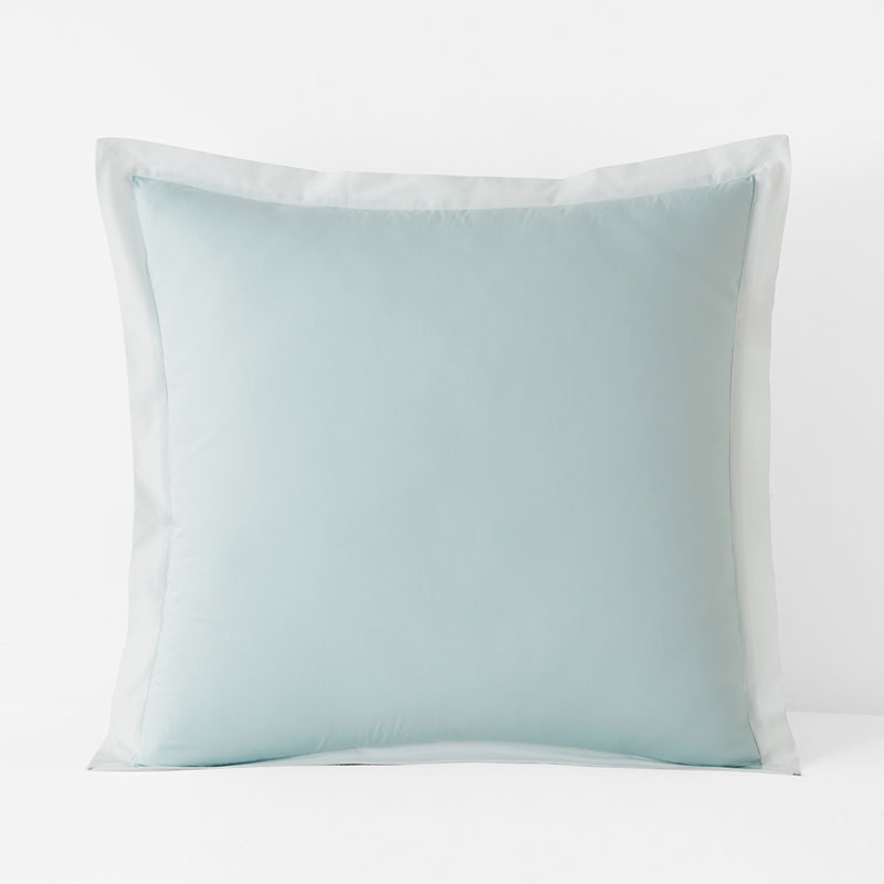 Solid Border Classic Cool Cotton Percale Sham - Pale Blue, Euro