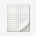 Tailored Stripes and Plaids Classic Cool Cotton Percale Flat Bed Sheet - Block Plaid Wheat, Full