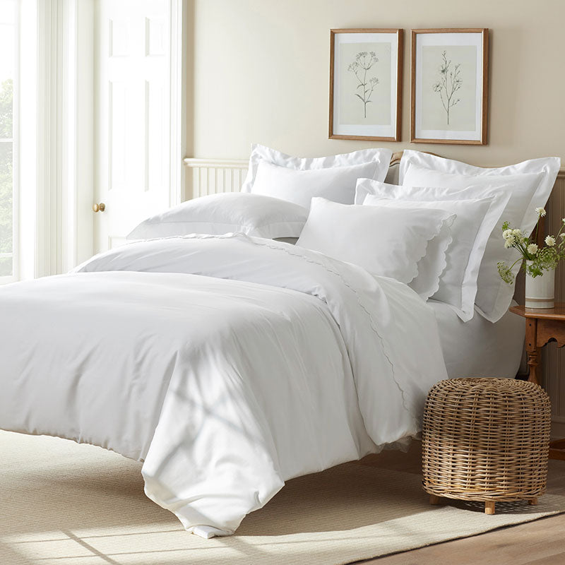 Classic Smooth Sateen Solid Fitted Bed Sheet - White, Full