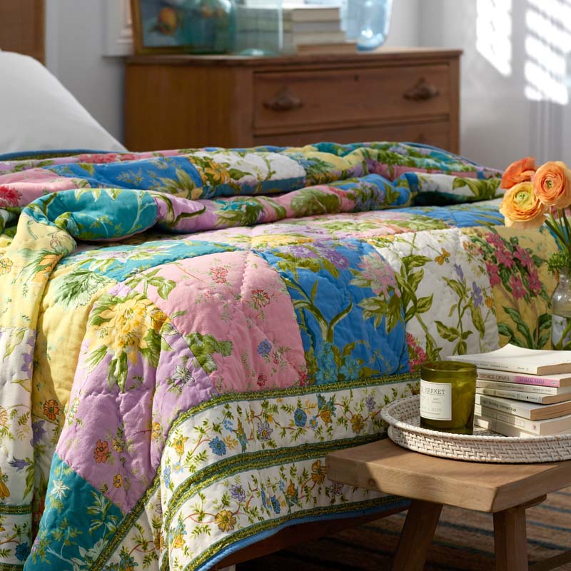 Darla Patchwork Quilted Sham - Multi, Euro
