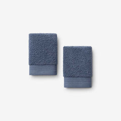 Plush Spa Solid Washcloths, Set of 2 - Indigo