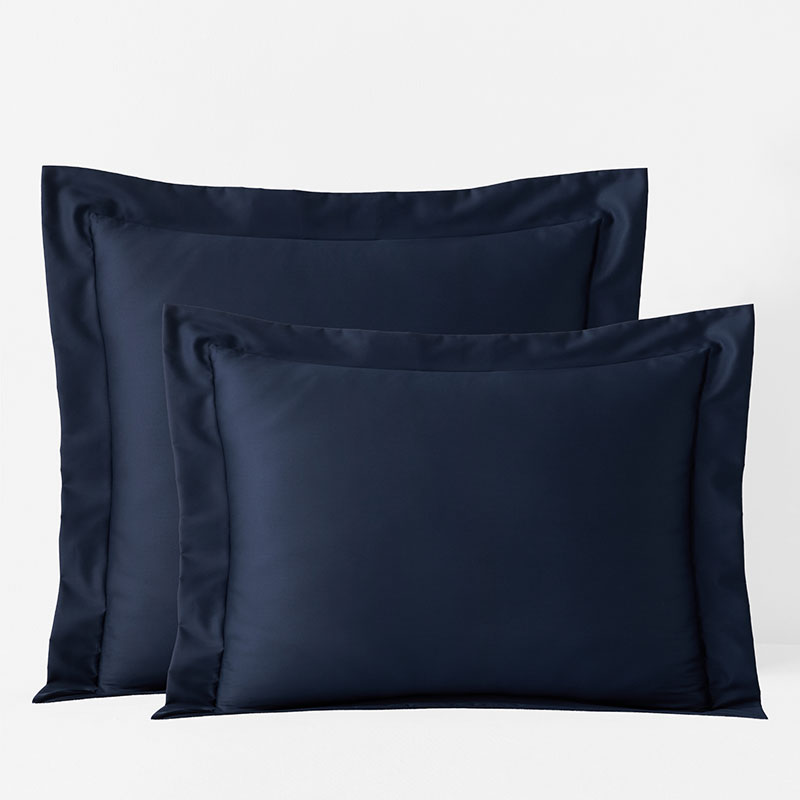 Premium Smooth Supima® Cotton Wrinkle-Free Sateen Sham - Navy, Euro
