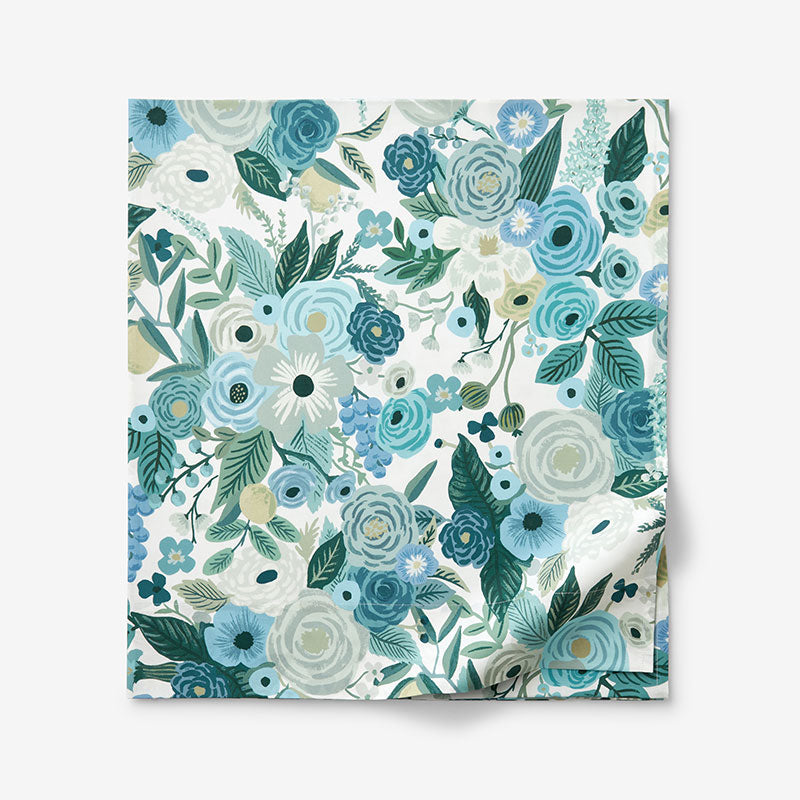 Garden Party Classic Cool Cotton Percale Flat Bed Sheet - Teal, Queen