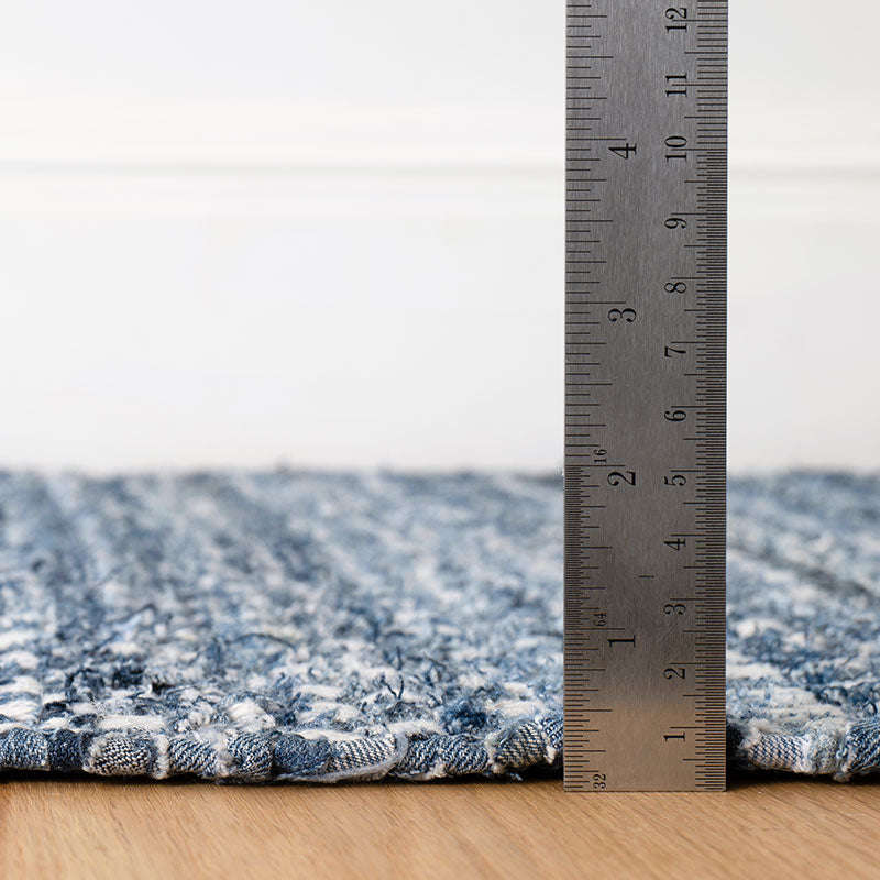 Denim Stone Blue Handwoven Cotton Rug - Denim, 8' x 10'