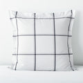 Tailored Stripes and Plaids Classic Cool Cotton Percale Sham - Window Pane Plaid Graphite Black, Euro