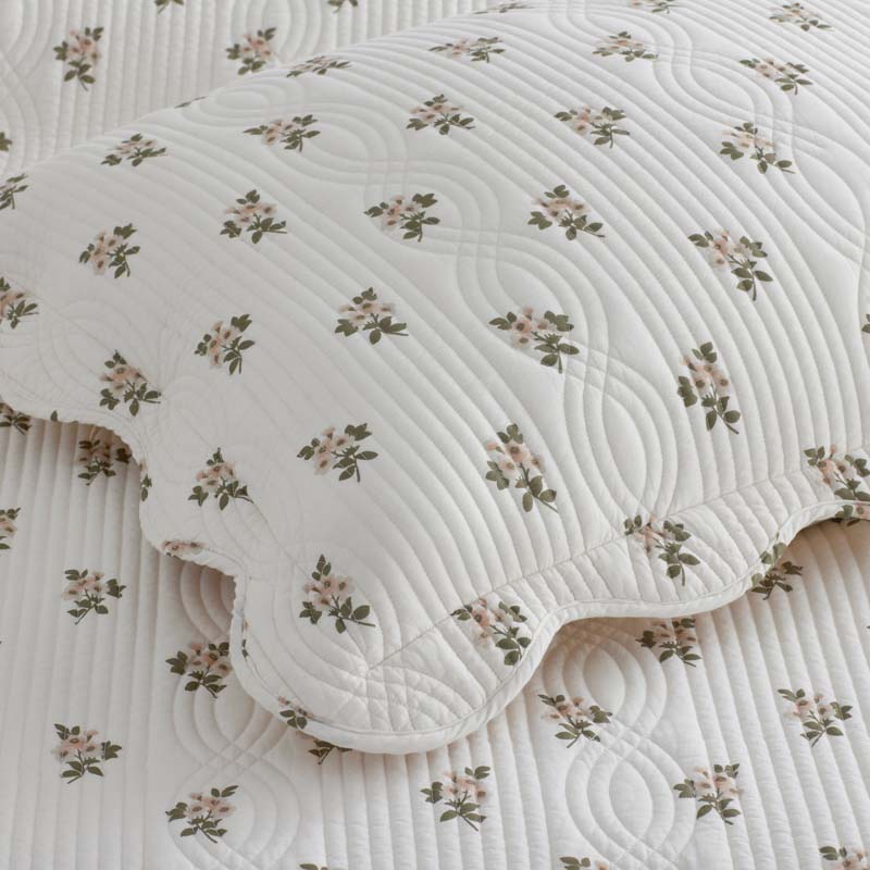 Flower Delight Reversible Quilted Sham - Ivory, Standard